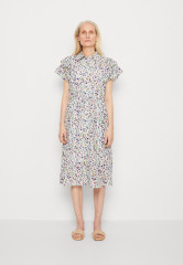 Tommy Hilfiger FLORAL MIDI SHIRT DRESS Shirt dress coastal ditsy/spring lime ПЛАТЬЕ-РУБАШКА МИДИ С ЦВЕТОЧНЫМ ЦВЕТОМ Платье-рубашка прибрежная дици/весенняя известь