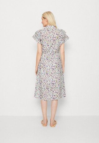 Tommy Hilfiger FLORAL MIDI SHIRT DRESS Shirt dress coastal ditsy/spring lime ПЛАТЬЕ-РУБАШКА МИДИ С ЦВЕТОЧНЫМ ЦВЕТОМ Платье-рубашка прибрежная дици/весенняя известь