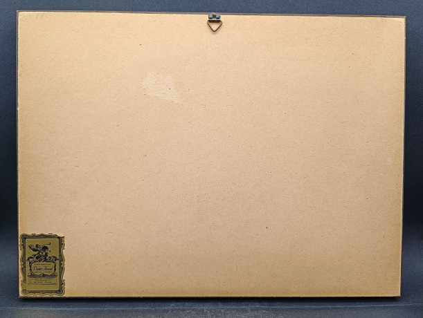 Репродукция гравюры винтажная Dieter Kessel "Перспектива. Дрезденский мост через Эльбу", в раме, под стеклом, 30.5 х 22.5 см, Германия, 1960-70гг.