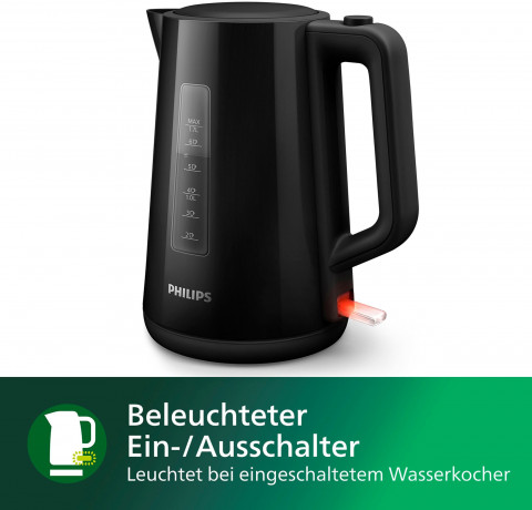 Philips Philips Wasserkocher Series 3000 HD9318/20, 1,7 l, 2200 W, schwarz  Чайник Philips Series 3000 HD9318/20, 1,7 л, 2200 Вт, черный