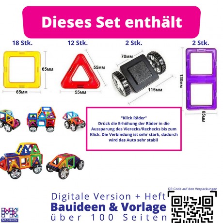 MAGNIKON Magnetische Bausteine MK-34 Das Auto Магнитные конструкторы МК-34 Машина