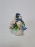 Статуэтка винтажная миниатюрная Capodimonte "Две птички на цветах", фарфор, 9 см, Италия, 1960-70гг.