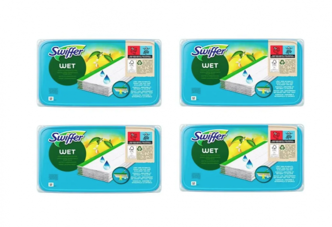 Swiffer wet refills lemon 10stk x 4packs, Влажные салфетки для швабры 4 упаковки х 10 шт, для уборки кухни, пола, дома, с ароматом цитрусовых