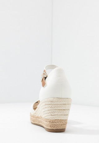 Tommy Hilfiger BASIC OPENED TOE MID WEDGE Espadrilles ivory БАЗОВАЯ СТАТЬЯ С ОТКРЫТЫМ НОСКОМ Эспадрильи слоновая кость
