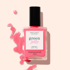 Manucurist Green Jelly Sugar Plum 15ml, Лак для ногтей Sugar Plum (Франция), новинка Лето 2026, розовый с эффектом желе, сохнет за 1 минуту, растительная формула