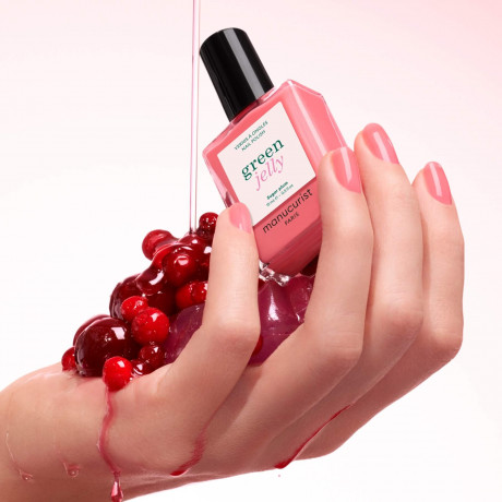 Manucurist Green Jelly Sugar Plum 15ml, Лак для ногтей Sugar Plum (Франция), новинка Лето 2026, розовый с эффектом желе, сохнет за 1 минуту, растительная формула
