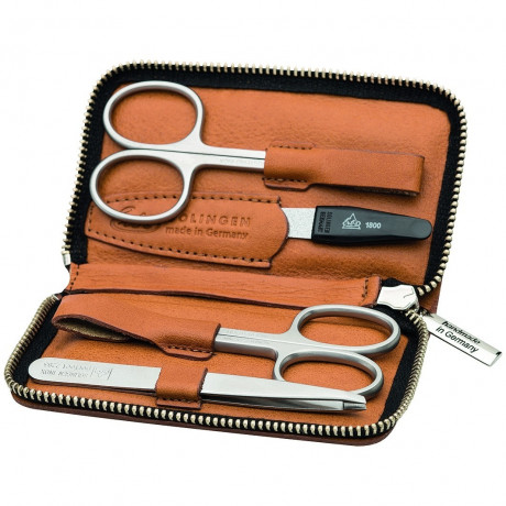 ERBE Manikure Set Reissverschluss-Etui Serie quot;Cognacquot;, 4-tlg.  Маникюрный набор на молнии серии &quot;Коньяк&quot;, 4 шт.