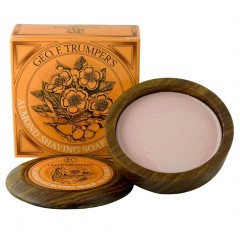 Geo. F. Trumper Almond Oil Hard Shaving Soap Wooden Bowl Миндальное масло Твердое мыло для бритья Деревянная миска