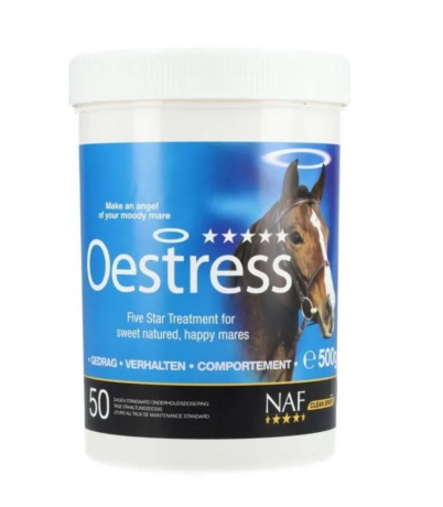 NAF Oestress 5 Star Pulver 1000g, Кормовая добавка для кобыл и пони (Великобритания), порошок, поддержка спокойного поведения и гормонального баланса с магнием и витамином B2, 1000 г 