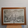 Картина винтажная "Вид на Отель де Виль", в раме, графика, 90,5 x 66 см, Германия, 1960-70гг.