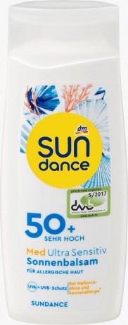 SUNDANCE Sonnenmilch, MED ultra sensitiv, LSF 50+ Солнцезащитный бальзам для сверхчувствительной кожи, высокая степень защиты SPF 50+, 200мл