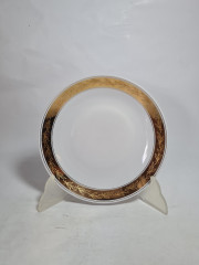 Чайное трио винтажное Lichte с золотистым декором, костяной фарфор, ГДР, 1960-70гг.