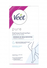 Veet PURE Kaltwachsstreifen Beine &amp; Korper, sensible Haut, Полоски из чистого холодного воска для ног и тела, для чувствительной кожи 20шт