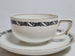 Кофейная пара винтажная Rosenthal Selb Bavaria в сине-золотистых тонах, фарфор, Германия, 1960-70гг.