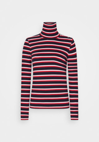 Tommy Hilfiger SLIM BUTTON ROLL-NECK Long sleeved top pink  SLIM BUTTON ROLL-NECK Топ с длинными рукавами розовый
