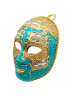 Маска декоративная винтажная в венецианском стиле, бирюза / позолота, 23 х 16.5 см, Италия, 1970-80гг.