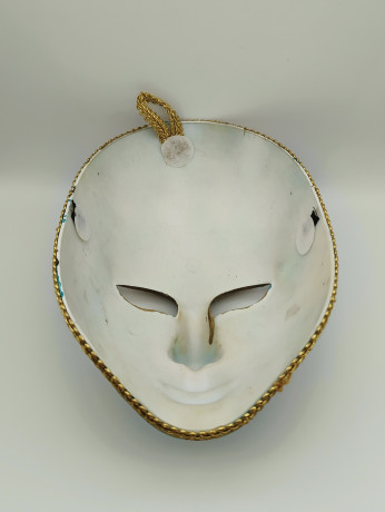 Маска декоративная винтажная в венецианском стиле, бирюза / позолота, 23 х 16.5 см, Италия, 1970-80гг.