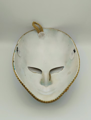 Маска декоративная винтажная в венецианском стиле, бирюза / позолота, 23 х 16.5 см, Италия, 1970-80гг.