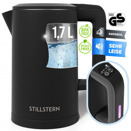 Stillstern Stillstern Wasserkocher Wasserkocher 1,7L, Schnelles Aufkochen, mit Temperatureinstellung, 2200 W, 2200W, 12 Std. Warmhaltefunktion, Leise Beige Чайник Stillstern 1,7л, быстрого закипания, с регулировкой температуры, 2200Вт, 2200Вт, функция под