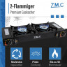 ZMC ZMC Gaskocher PREMIUM Campingkocher 2 flammig Herd, (Brenndauer 1,5 bis 5 Stunden (abhangig von der Gasregulierung), Outdoor Camping Gas Kocher Kochfeld Gasherd Doppel Kartuschenkocher Газовая плита ZMC Походная плита ПРЕМИУМ с 2 пламенем (время горе