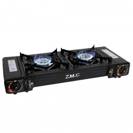 ZMC ZMC Gaskocher PREMIUM Campingkocher 2 flammig Herd, (Brenndauer 1,5 bis 5 Stunden (abhangig von der Gasregulierung), Outdoor Camping Gas Kocher Kochfeld Gasherd Doppel Kartuschenkocher Газовая плита ZMC Походная плита ПРЕМИУМ с 2 пламенем (время горе
