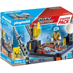 PLAYMOBIL PLAYMOBIL 70816 Starter Pack Baustelle mit Seilwinde PLAYMOBIL 70816 Starter Pack строительная площадка с лебедкой