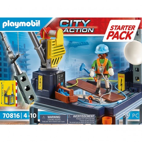 PLAYMOBIL PLAYMOBIL 70816 Starter Pack Baustelle mit Seilwinde PLAYMOBIL 70816 Starter Pack строительная площадка с лебедкой