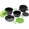 OPTIMUS OPTIMUS Topf-Set Camping Kochset Terra Camp 4 Geschirr, Kuche Topf Pfanne Alu 1,16 kg grun / schwarz Набор кастрюль OPTIMUS, походный набор для приготовления пищи Terra Camp, 4 блюда, кухонная кастрюля, алюминий, 1,16 кг