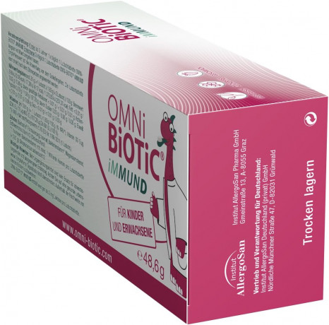 OMNI BIOTIC iMMUND 60stk, Бактерии + витамин D для укрепления иммунитета для детей и взрослых, леденцы с клубничным вкусом, без сахара, 60 шт