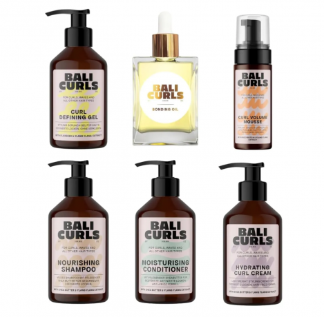 Bali Curls Complete Curl Care Kit, Набор для кудрявых волос: шампунь, кондиционер, крем, пенка, гель и масло, 6 средств