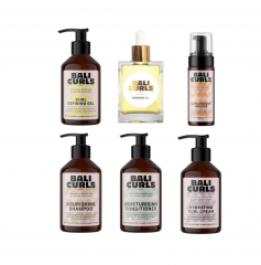 Bali Curls Complete Curl Care Kit, Набор для кудрявых волос: шампунь, кондиционер, крем, пенка, гель и масло, 6 средств