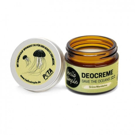 Hello Simple Deocreme Save the Oceans Grune Mandarine 50g  Крем-дезодорант Save the Oceans Зеленый мандарин 50г