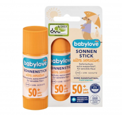 babylove Sonnenstick Gesicht ultra sensitive, LSF 50+, 20 g, Cолнцезащитный стик для лица SPF 50+ для детей: UV-защита для чувствительной кожи, водостойкий, 20 г