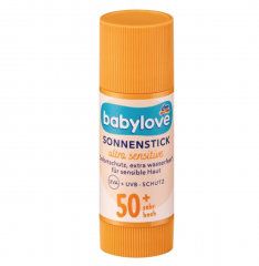 babylove Sonnenstick Gesicht ultra sensitive, LSF 50+, 20 g, Cолнцезащитный стик для лица SPF 50+ для детей: UV-защита для чувствительной кожи, водостойкий, 20 г