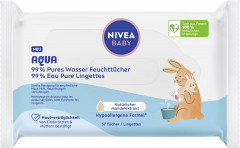 NIVEA BABY Aqua Feuchttucher, 57 Stuck, Нивеа Детский влажные салфетки миндальное масло 57 шт