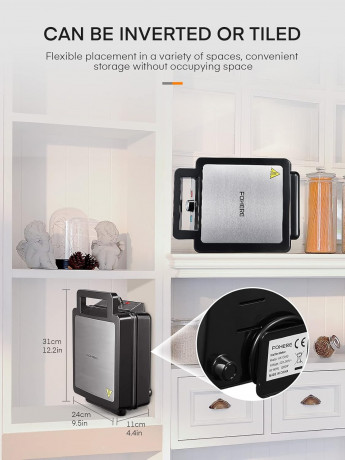 FOHERE 4-Scheiben 1200W Belgisches Waffeleisen,  Вафельница для бельгийских вафель двойная, 1200 Вт, 5 программ, 7 степеней подрумянивания, антипригарное покрытие, нержавеющая сталь