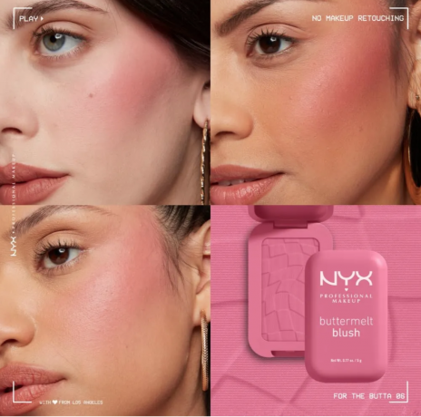 NYX Professional Makeup Buttermelt Blush,  06 For The Butta, Кремовые румяна для лица, оттенок 06 For The Butta, 5 г