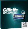 GILLETTE Rasierklingen, Mach3, 25 St, Джилетт Сменные кассеты Mach3 для мужской бритвы, 25 шт.
