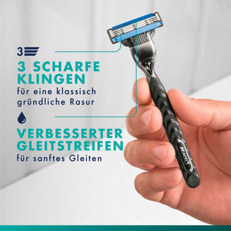 GILLETTE Rasierklingen, Mach3, 25 St, Джилетт Сменные кассеты Mach3 для мужской бритвы, 25 шт.