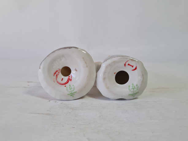 Парные фигурки винтажные Hollohaza "Девушка", "Юноша" в национальных костюмах, фарфор, 12.5 см, 2 шт., Венгрия, 1960-70гг.