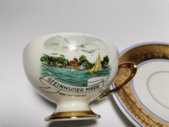 Plankenhammer Floss Bavaria, Баварская мануфактура Коллекционная Кофейная пара с изображением о. Вильгельмштейн