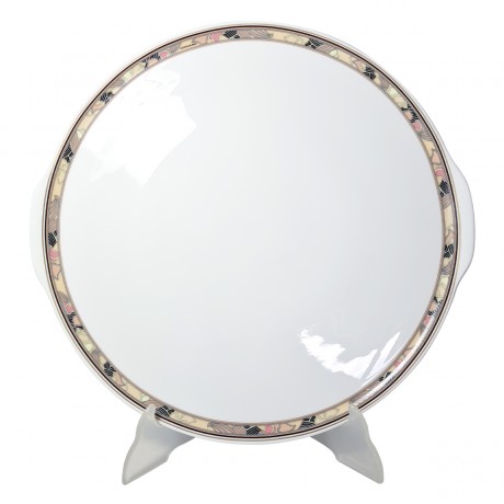 Hutschenreuther 1814 Фарфоровое белое блюдо с ручками и орнаментом по краю, 33см, Германия, 1970-80гг.