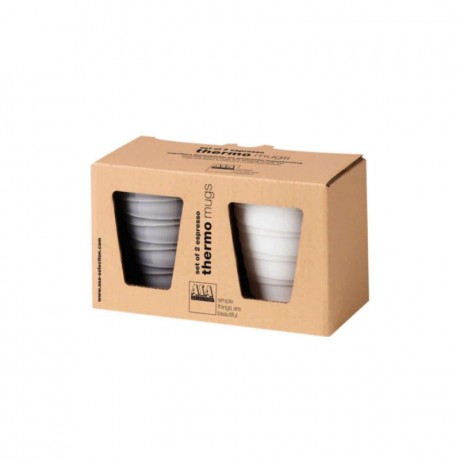 ASA SELECTION ASA Thermo Thermobecher Espresso Set 2-tlg. striped weiss 0,08 L / h: 7 cm Набор термо-термо чашек ASA для эспрессо, 2 шт. полосатый белый 0,08 л / высота: 7 см