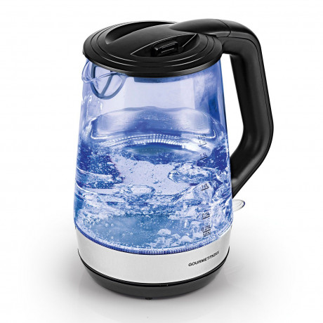 GOURMETmaxx GOURMETmaxx Wasserkocher Glas-Wasserkocher 1,7l Edelstahl/schwarz, 1.7 l, 2200,00 W Чайник GOURMETmaxx стеклянный чайник 1,7л нержавеющая сталь/черный, 1,7 л, 2200,00 Вт