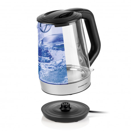 GOURMETmaxx GOURMETmaxx Wasserkocher Glas-Wasserkocher 1,7l Edelstahl/schwarz, 1.7 l, 2200,00 W Чайник GOURMETmaxx стеклянный чайник 1,7л нержавеющая сталь/черный, 1,7 л, 2200,00 Вт