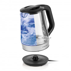 GOURMETmaxx GOURMETmaxx Wasserkocher Glas-Wasserkocher 1,7l Edelstahl/schwarz, 1.7 l, 2200,00 W Чайник GOURMETmaxx стеклянный чайник 1,7л нержавеющая сталь/черный, 1,7 л, 2200,00 Вт