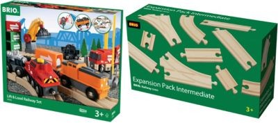 BRIO Grosses Guterbahnhofset inkl. 9 BAHN SCHIENEN Mittleres Schienen-Sortiment Комплект для больших грузовых станций, включая 9 ЖЕЛЕЗНОДОРОЖНЫХ ПУТЕЙ Средний диапазон путей