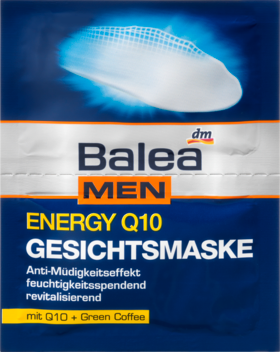 Balea MEN Маска для лица, для мужчин, energy Q10 Gesichtsmaske, 10 мл