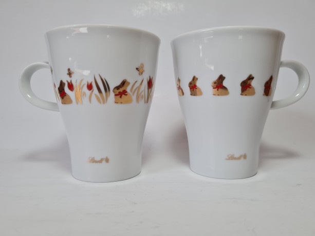 Lindt & Sprungli Кофейные кружки "Золотые зайцы Линдт" ограниченный тираж, 12см, 2 штуки, Германи, 1980-90гг.