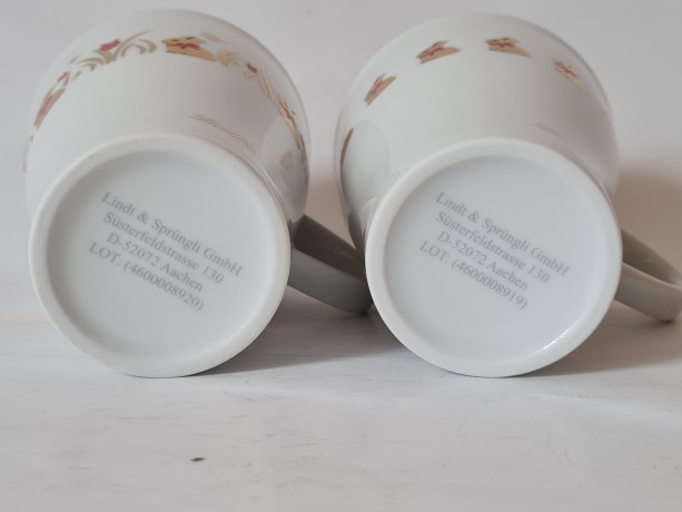 Lindt & Sprungli Кофейные кружки "Золотые зайцы Линдт" ограниченный тираж, 12см, 2 штуки, Германи, 1980-90гг.